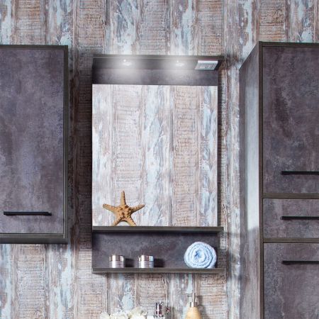 Зеркало Бриклаер ЧИЛИ 55 см, цемент, артикул 4627125415159