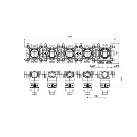 Внутренняя часть, Almar, Modular Push, назначение-смеситель для душа термостатический, стандарт подвода воды-3/4", не окрашен, артикул E176914
