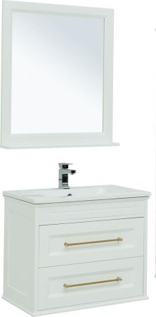 Мебель для ванной Aquanet Бостон М 80 белый (ручки золото, раковина Бостон), артикул 00281193