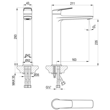 Смеситель Lemark Verba для раковины (LM11409C), артикул LM11409C