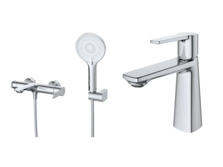 LUX Комплект смесителей для ванной - смеситель для ванны и смеситель для раковины, артикул LUX-VD/LS-01