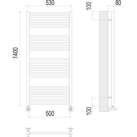 Полотенцесушитель водяной Terminus Сицилия П22 50х140, артикул 4670078530820
