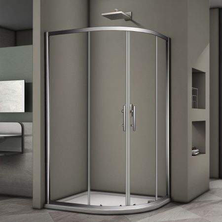 Душевой угол Veconi Rovigo RV-08, 1000x800x1900, хром, стекло прозрачное