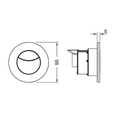 TECEflushpoint, Панель смыва, 2 клавиши, круглая хром глянцевый, артикул 9240982