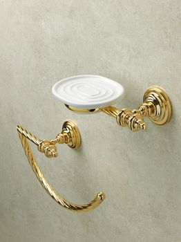 Stil Haus Giunone, настенная керамическая мыльница, цвет золото