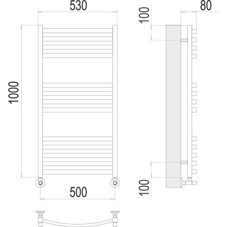 Полотенцесушитель водяной Terminus Палермо П13 50х100, артикул 4670078530769