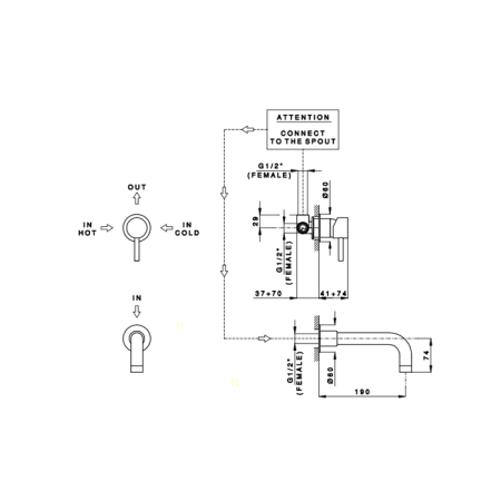 Nicolazzi Olympus Встраиваемая часть смесителя для душа 3706EXT, артикул C3706/12
