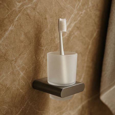 Стакан для ванной комнаты Knotlor SC101GM, оружейная сталь, артикул SC101GM