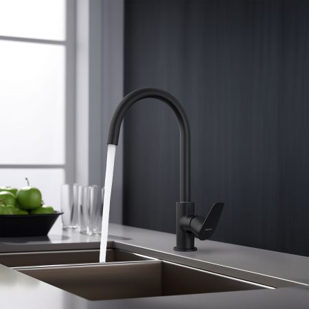 Смеситель для кухни AQUATEK, матовый черный AQ1182MB БЕТТА, артикул AQ1182MB