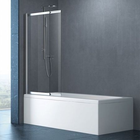 Шторка на ванну Cezares Slider VF-11 90 профиль Хром стекло прозрачное, артикул SLIDER-VF-11-90/150-C-Cr