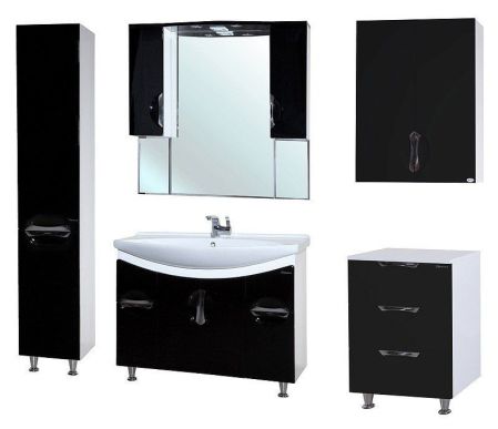 Подвесной шкаф Bellezza Лагуна 60 4642106180048 Черный Белый, артикул 4642106180048