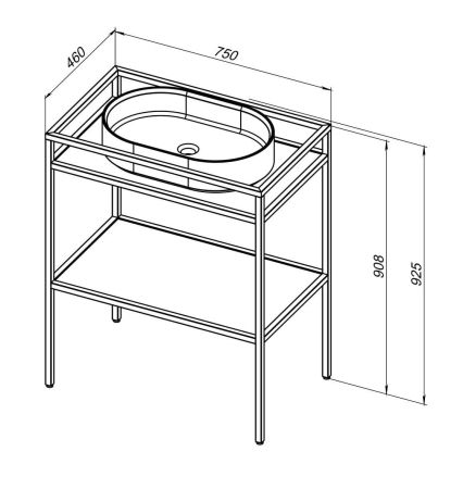 Консоль под раковину Allen Brau Liberty 75 1.33002.BB черный браш, артикул 1.33002.BB