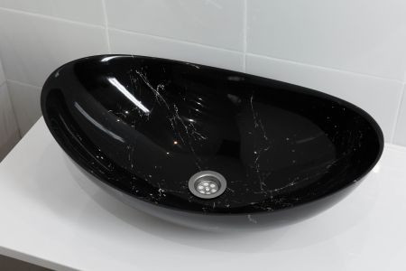 Раковина накладная Орион, черный мрамор