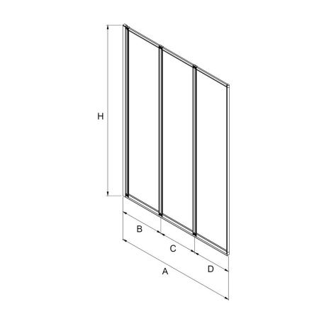 Шторка для ванны NEW TRENDY TREX 120 см P-0154 (хром)