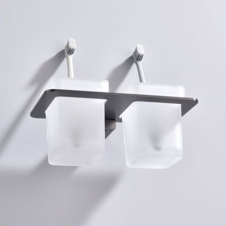 Стакан для ванной комнаты двойной Raglo R301.08.09, графит