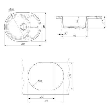 Кухонная мойка Dr. Gans БЕРТА 25.040.B0620.408, серый, артикул 25.040.B0620.408