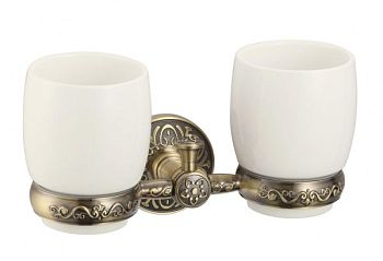 Стакан для ванной комнаты двойной Savol S-005868C, бронза