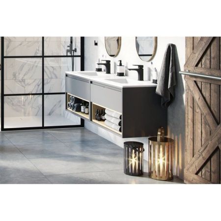 Тумба под раковину EXCELLENT Tuto 60 см (серый/дуб), 1 ящик, артикул MLEX.0101.600.GRBL