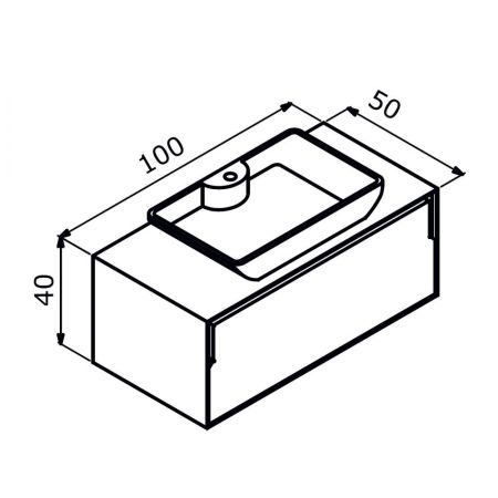 Тумба с раковиной ORKA Craft 100 подвесная, орех/антрацит, артикул 5001125