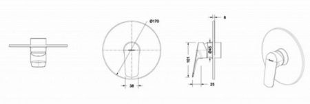 Смеситель для душа Bravat Rhein PB8429564BW-ENG Черный матовый, артикул PB8429564BW-ENG