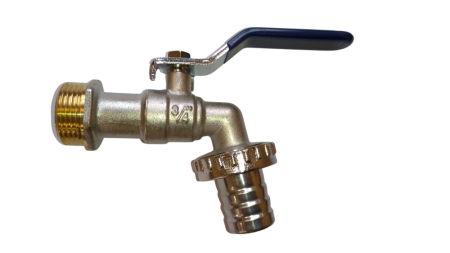 Кран шаровой со штуцером 3/4" VN-BN34  водоразборный никилированный ручка, артикул VN-BN34