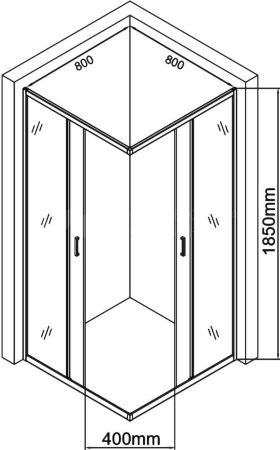 Душевой уголок Aquanet SE-800S 80x80, прозрачное стекло, артикул SE-800S