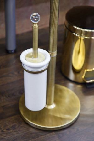 Стойка напольная с держателем туалетной бумаги щёткой для унитаза, полотенцедержателем и мыльницей CEZARES OLIMP-WBS