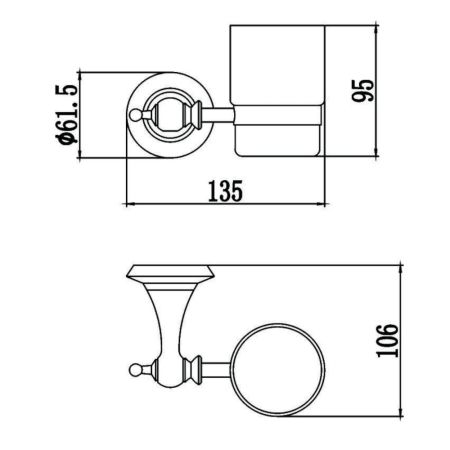 Стакан для ванной комнаты Savol S-06958W, белый, артикул S-06958W