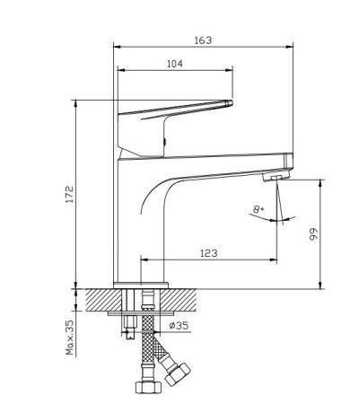 Смеситель для умывальника хром RUSH Bali (BA3835-11), артикул BA3835-11
