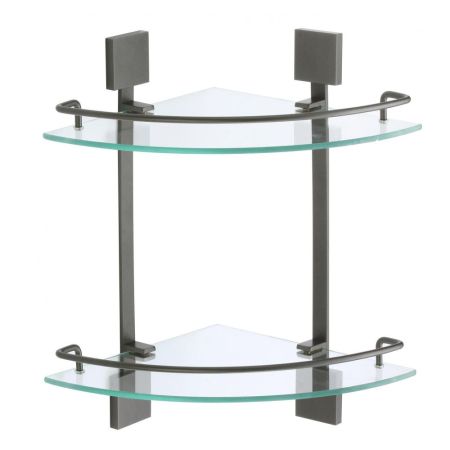Полка угловая стеклянная Savol S-065322Q, графит, артикул S-065322Q