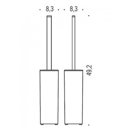 Colombo Basic Q Туалетный ёршик, напольный, цвет: черный матовый, артикул B3706.NM