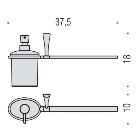 Colombo Land Полотенцедержатель 37.5 см с дозатором, цвет: хром/матовое стекло, артикул B2874D.CR-VAN