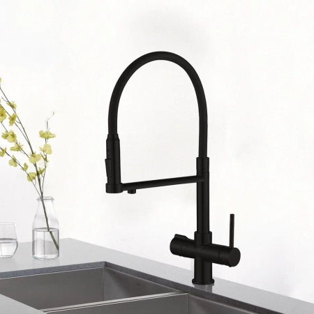 Смеситель для кухни Rose R758H, черный, артикул R758H