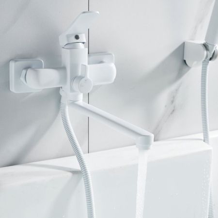 Смеситель для ванны Shevanik S9902C, белый