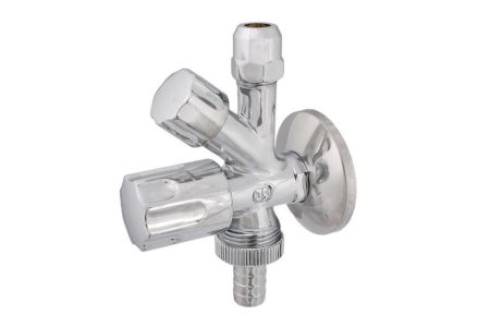 Schlosser, комбинированный угловой вентиль с дизайнерской рукояткой, подключение 3/8", цвет хром, артикул 7120-1050-001