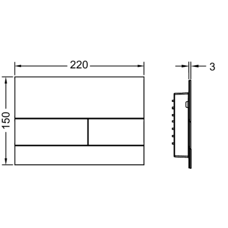 TECEsquare II. Панель смыва, металл, белая матовая, артикул 9240834