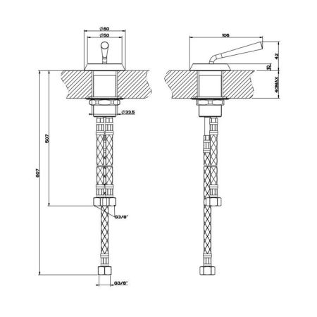 GESSI CONO Смеситель удаленного управления, цвет Black XL, артикул 45010#299
