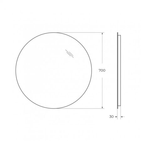 Зеркало с интерьерной подсветкой SPC-INT-700-LED, без выключателя, 12V, 220-240V, 700x30, артикул SPC-INT-700-LED