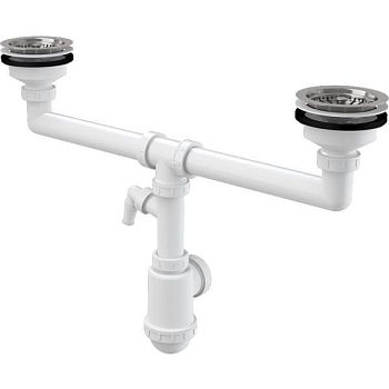 Сифон для кухонной мойки Alcaplast A453P Белый