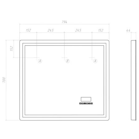 Зеркало VIGO Geometry Media voice 800, артикул 048