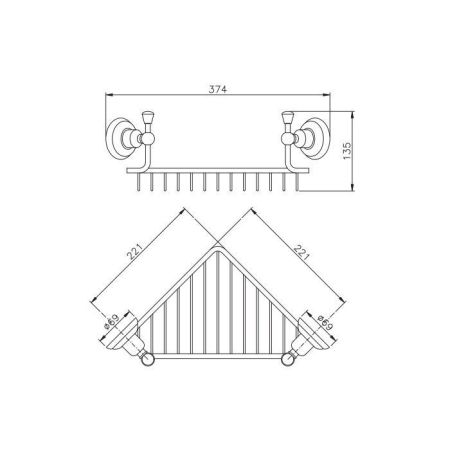 Nicolazzi Onice Полочка-решетка, цвет: хром, артикул 1495CR09O