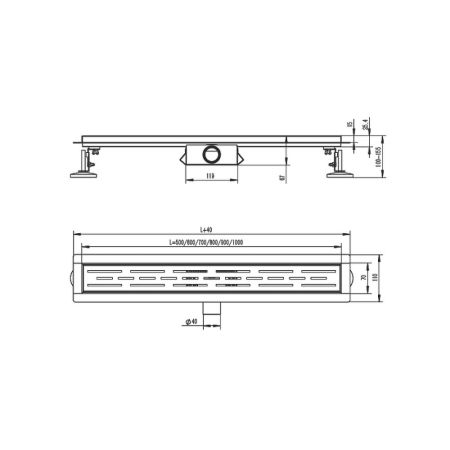 Душевой лоток Raglo R650.60.05, сатин