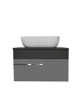 Тумба Runo Вудлайн 65 подвесная темно-серая/серая под накладной умывальник (00-00004898), артикул 00-00004898
