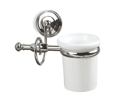 Stil Haus Idra, настенный керамический стакан, цвет бронза - белая керамика, артикул I10(25-BI)