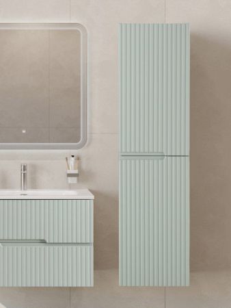 DUET Шкаф подвесной с двумя распашными дверцами с доводчиками, с двумя полками, универсальный, Серый жемчужный, 400x300x1500, DUET-1500-2A-SC-GPR-P, артикул DUET-N-1500-2A-SC-GPR-P