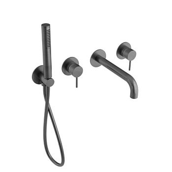 Oioli Micro, встраиваемый в стену смеситель для ванны (излив 22.1 см), без вн/ч OIPIVA35002E, цвет оружейная сталь