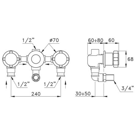 Stella Aster Встраиваемый смеситель для ванны/душа 3254 с переключателем, цвет: хром