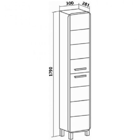 Шкаф пенал Runo Эрика 30 4620750027834 универсальный Белый, артикул 4620750027834
