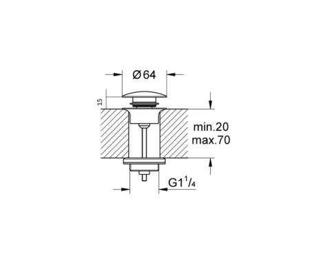 Донный клапан Bronze de Luxe 1760'S 008CC, матовый хром, артикул 008CC