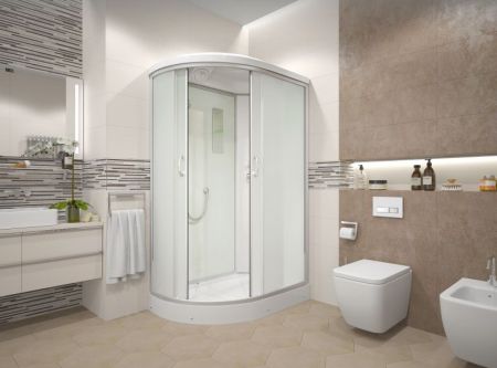 Душевая кабина Erlit Comfort ER3512PR 120x80 задняя стенка Белая стекло матовое, артикул ER3512PR-C3